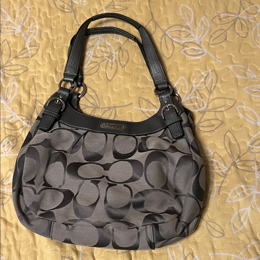Coach Gray Signature Shoulder Bag